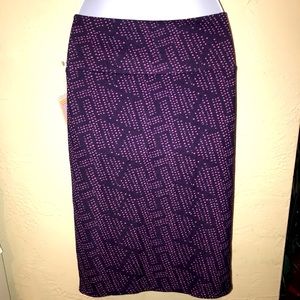 Lularoe Cassie Purple & Pink Geo Pencil Skirt S